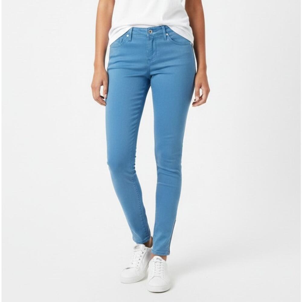 NWOT AG Adriano Goldschmied The Super Soft Sateen Zip-Up Legging Ankle Blue, 26